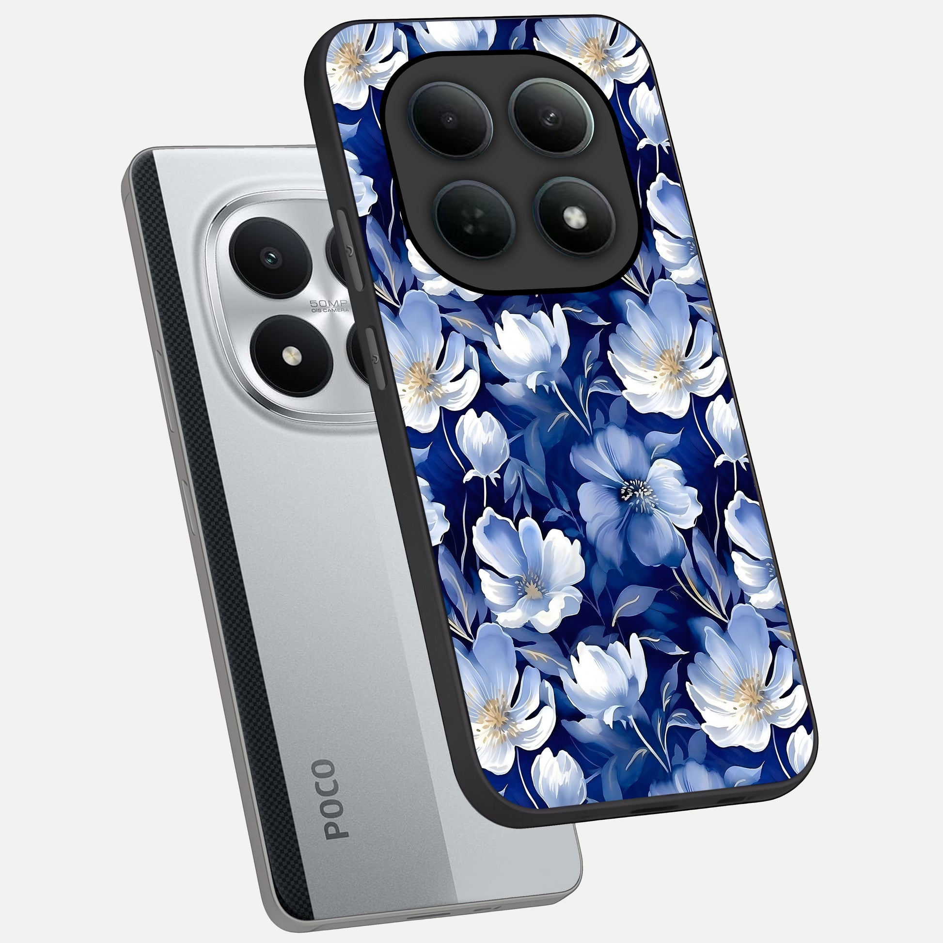  Cute Floral Patterns phone case For Poco M8 Pro showing premium glass back cover with detailed artwork