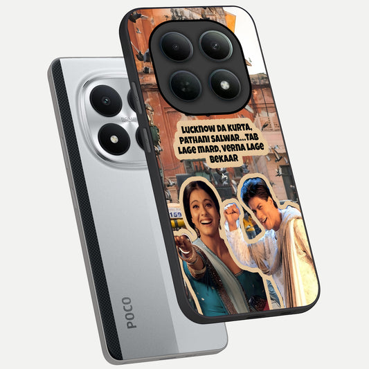  Desi Retro Vibes phone case For Poco M8 Pro showing premium glass back cover with detailed artwork