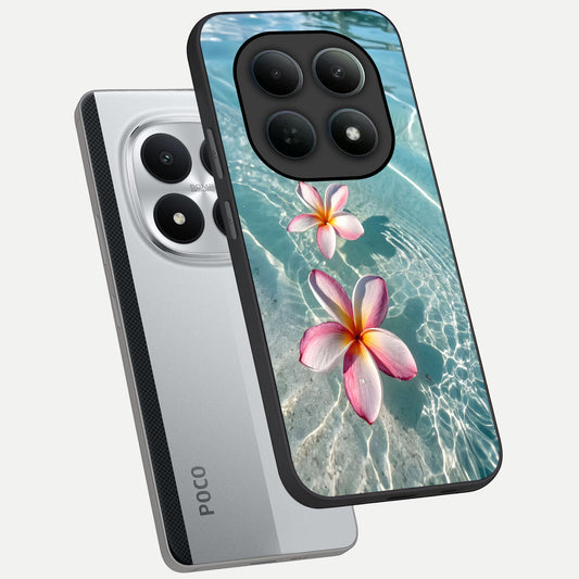  Floating Bloom Bliss phone case For Poco M8 Pro showing premium glass back cover with detailed artwork