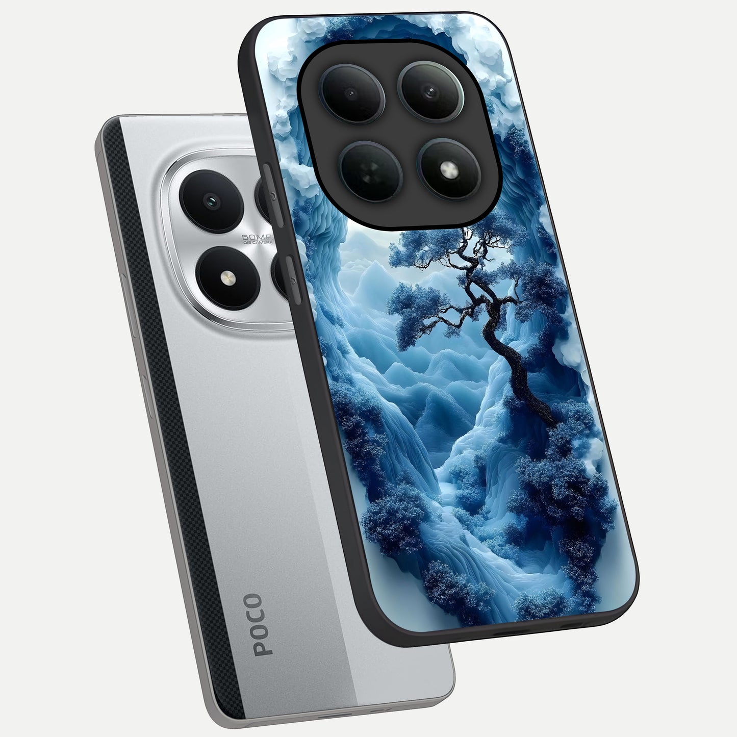  Frozen Serenity Gate phone case For Poco M8 Pro showing premium glass back cover with detailed artwork