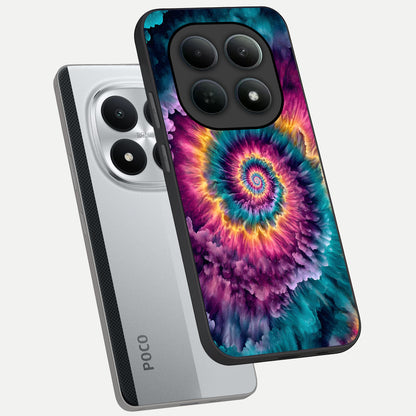  Galactic Spiral Burst phone case For Poco M8 Pro showing premium glass back cover with detailed artwork