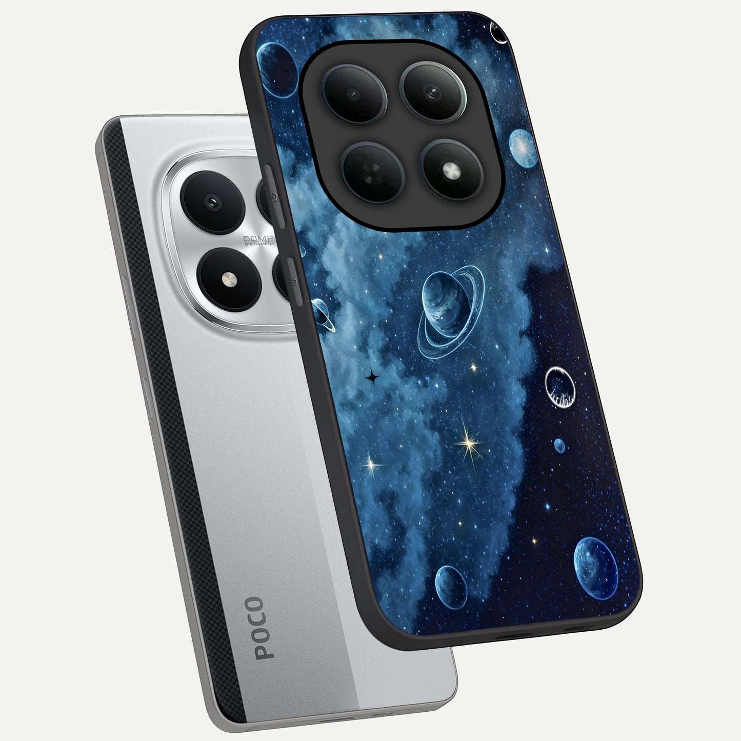  Galaxy Dream Space phone case For Poco M8 Pro showing premium glass back cover with detailed artwork