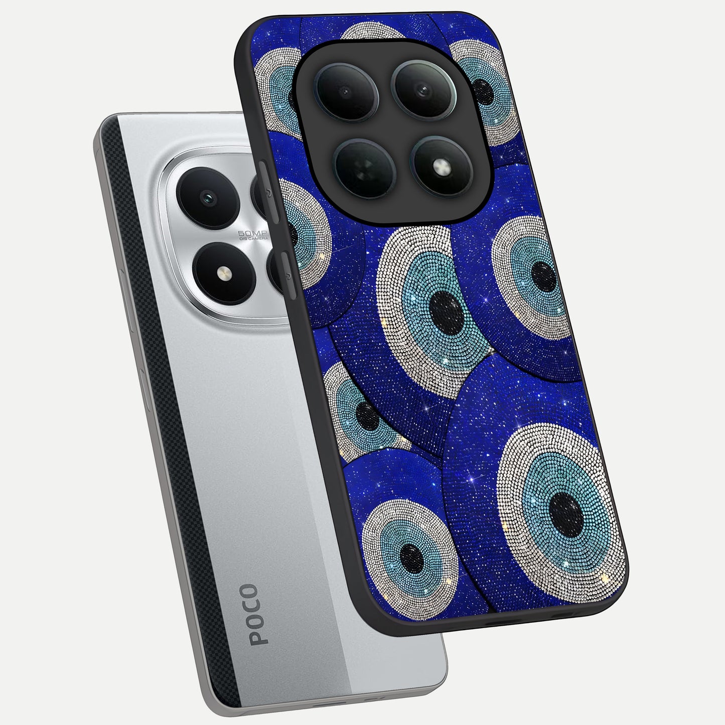  Galaxy Eye Flow phone case For Poco M8 Pro showing premium glass back cover with detailed artwork