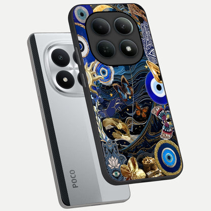 Golden Moon Magic phone case For Poco M8 Pro showing premium glass back cover with detailed artwork