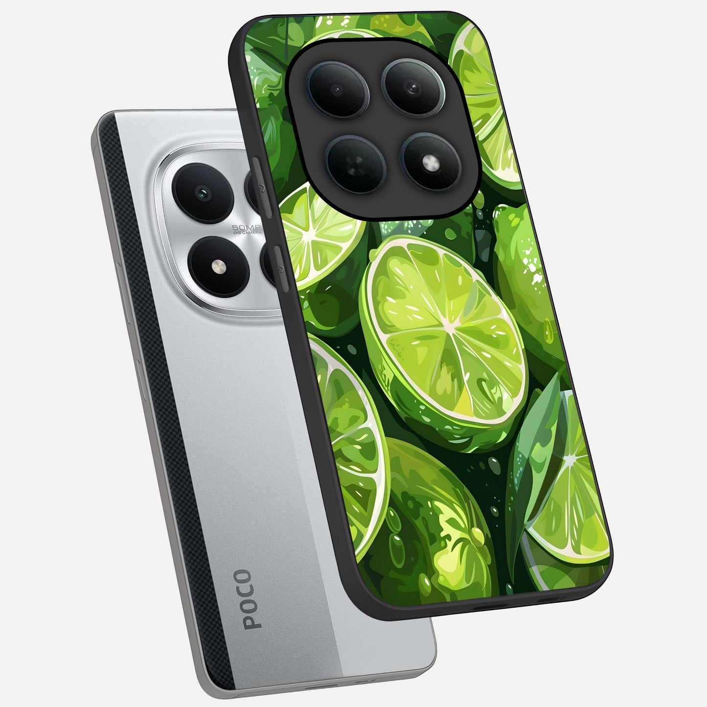  Green Kawasaki phone case For Poco M8 Pro showing premium glass back cover with detailed artwork
