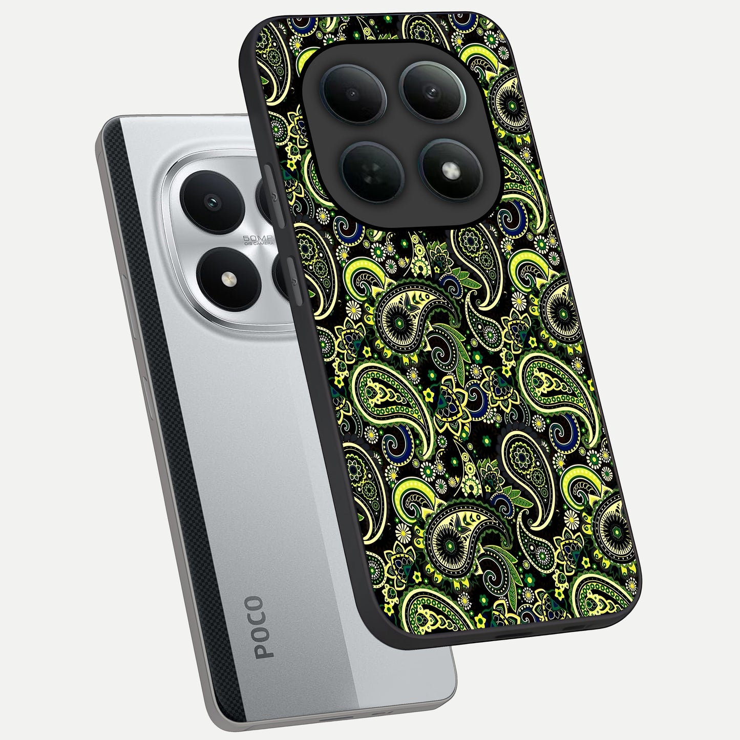  Green Lemon phone case For Poco M8 Pro showing premium glass back cover with detailed artwork