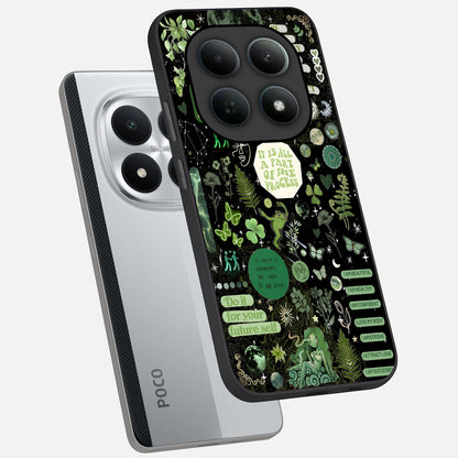  Green Mandala Pattern phone case For Poco M8 Pro showing premium glass back cover with detailed artwork