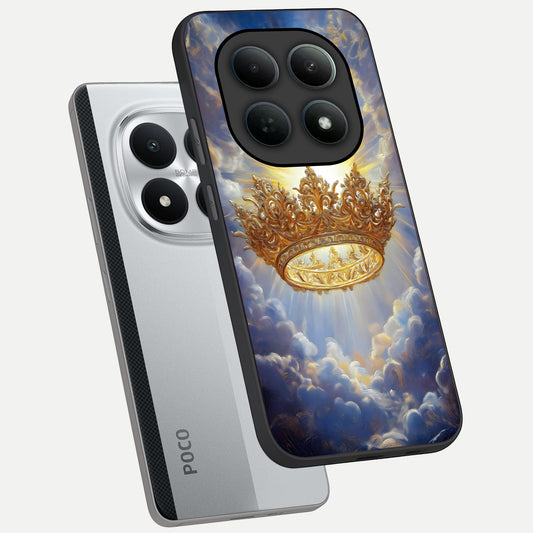  Heavenly Crown Light phone case For Poco M8 Pro showing premium glass back cover with detailed artwork