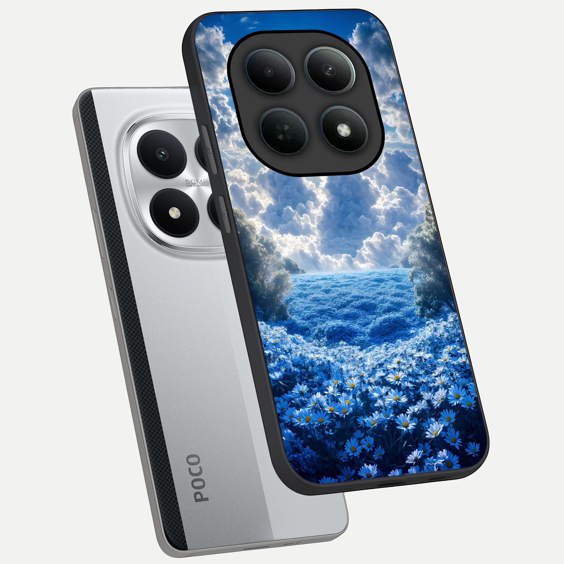  Heavenly Daisy Horizon phone case For Poco M8 Pro showing premium glass back cover with detailed artwork