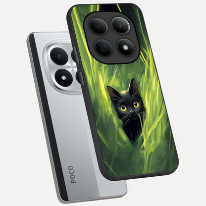  Hidden Cat Whisper phone case For Poco M8 Pro showing premium glass back cover with detailed artwork