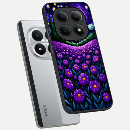  Lavender Moon Field phone case For Poco M8 Pro showing premium glass back cover with detailed artwork