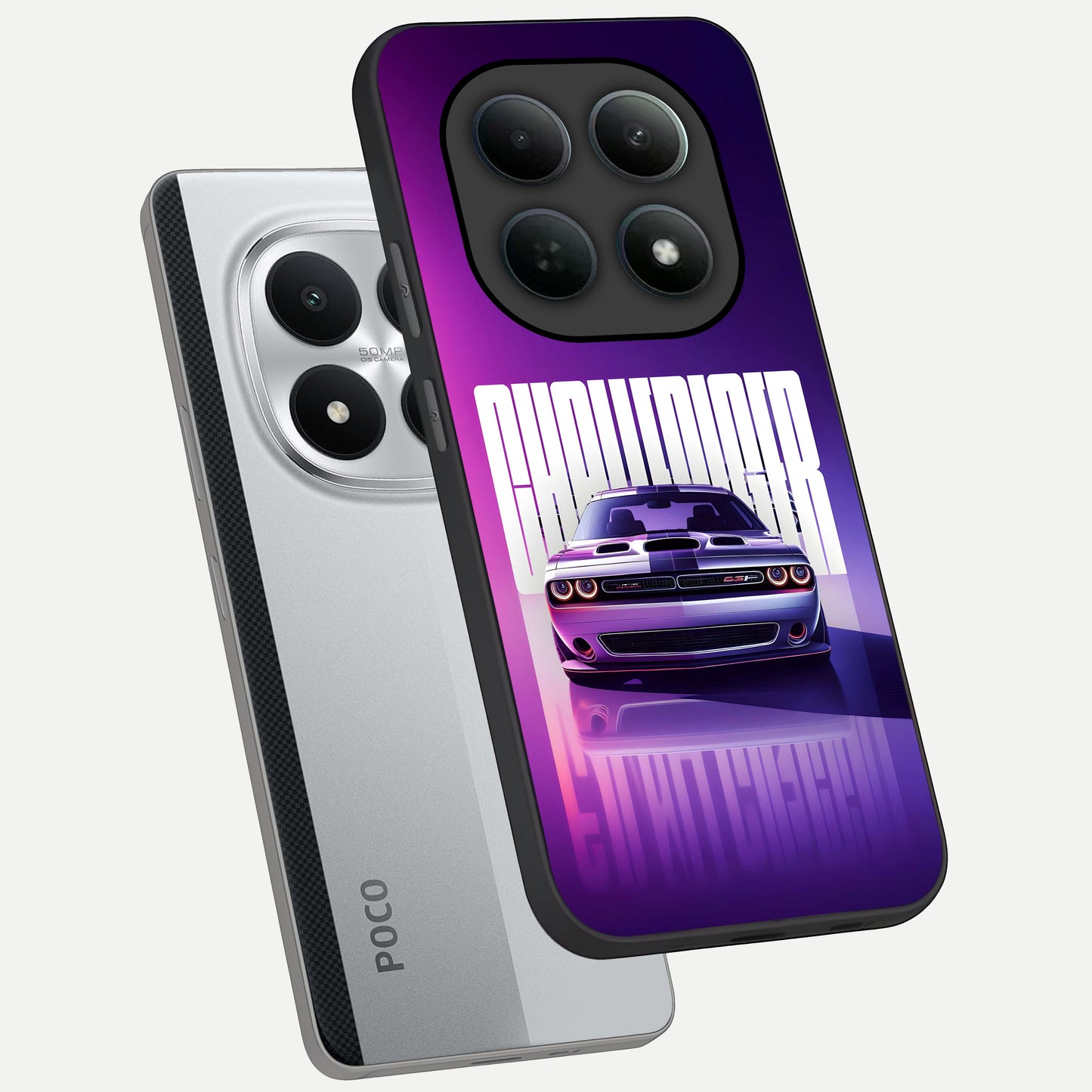  Midnight Muscle Ride phone case For Poco M8 Pro showing premium glass back cover with detailed artwork