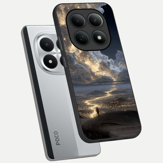  Moonlight Spark Path phone case For Poco M8 Pro showing premium glass back cover with detailed artwork