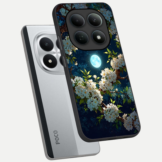  Moonlit Blossom Dream phone case For Poco M8 Pro showing premium glass back cover with detailed artwork