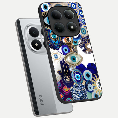  Mystic Charm Eye phone case For Poco M8 Pro showing premium glass back cover with detailed artwork