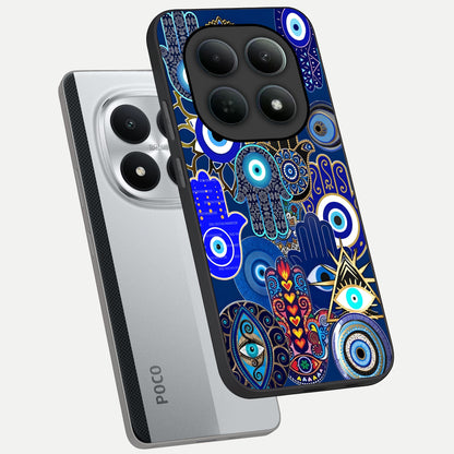  Mystic Palm Guard phone case For Poco M8 Pro showing premium glass back cover with detailed artwork