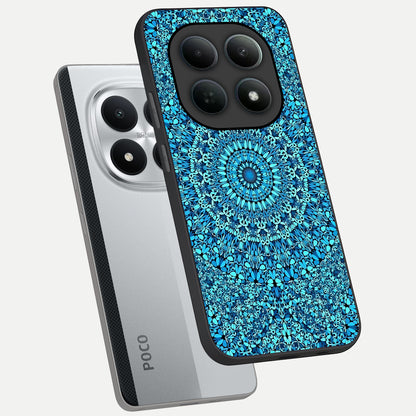  Ocean Bloom Mandala phone case For Poco M8 Pro showing premium glass back cover with detailed artwork