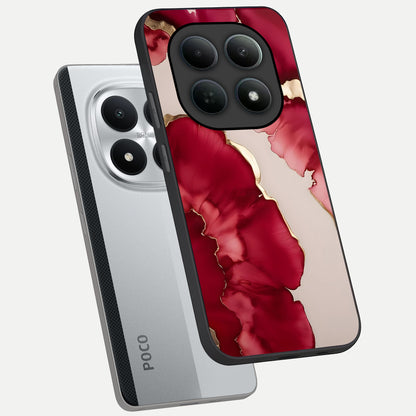  Pink And White Marble phone case For Poco M8 Pro showing premium glass back cover with detailed artwork
