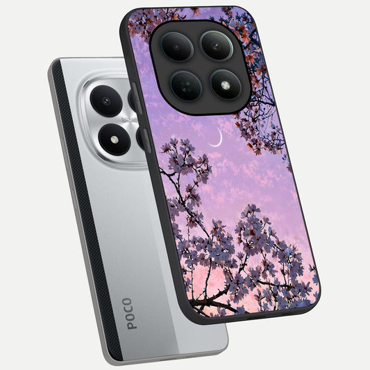  Purple Serenity Moon phone case For Poco M8 Pro showing premium glass back cover with detailed artwork
