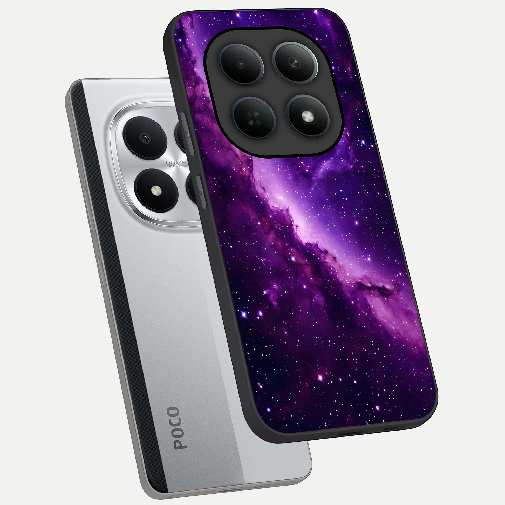  Purple Shade Sky phone case For Poco M8 Pro showing premium glass back cover with detailed artwork