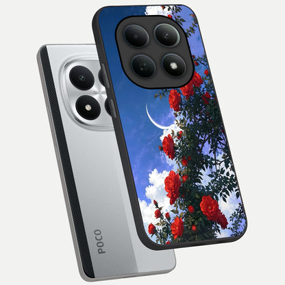  Rose Drift Flowers phone case For Poco M8 Pro showing premium glass back cover with detailed artwork