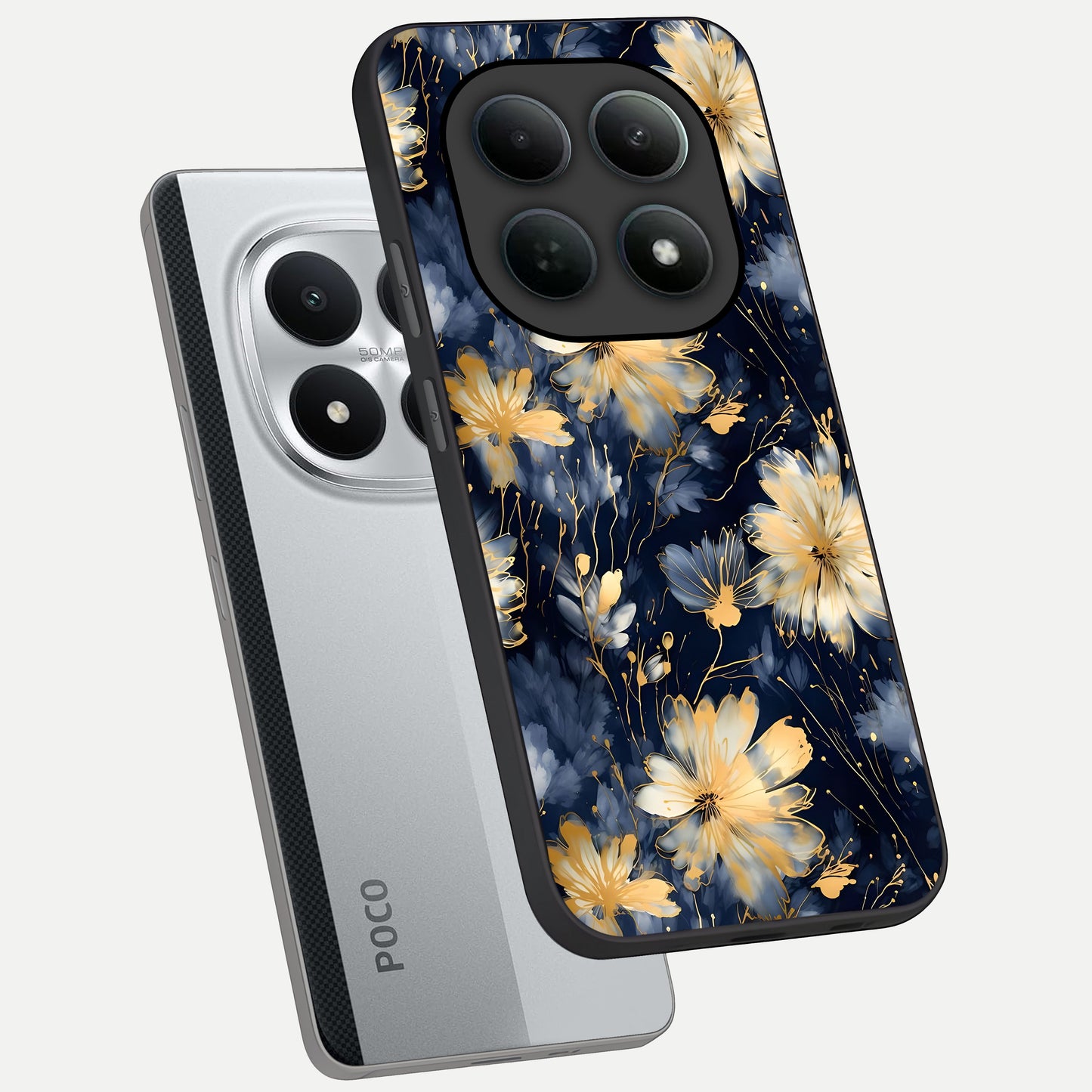  Royal Petal Dream phone case For Poco M8 Pro showing premium glass back cover with detailed artwork