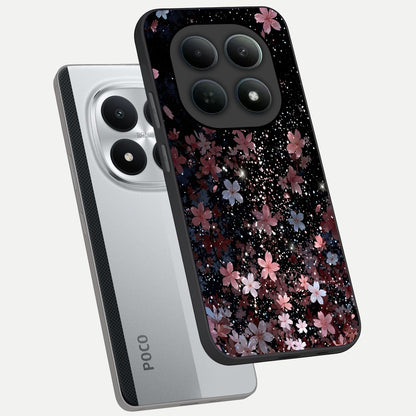  Starlit Flower Dreams phone case For Poco M8 Pro showing premium glass back cover with detailed artwork