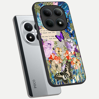  Storm Path Bloom phone case For Poco M8 Pro showing premium glass back cover with detailed artwork