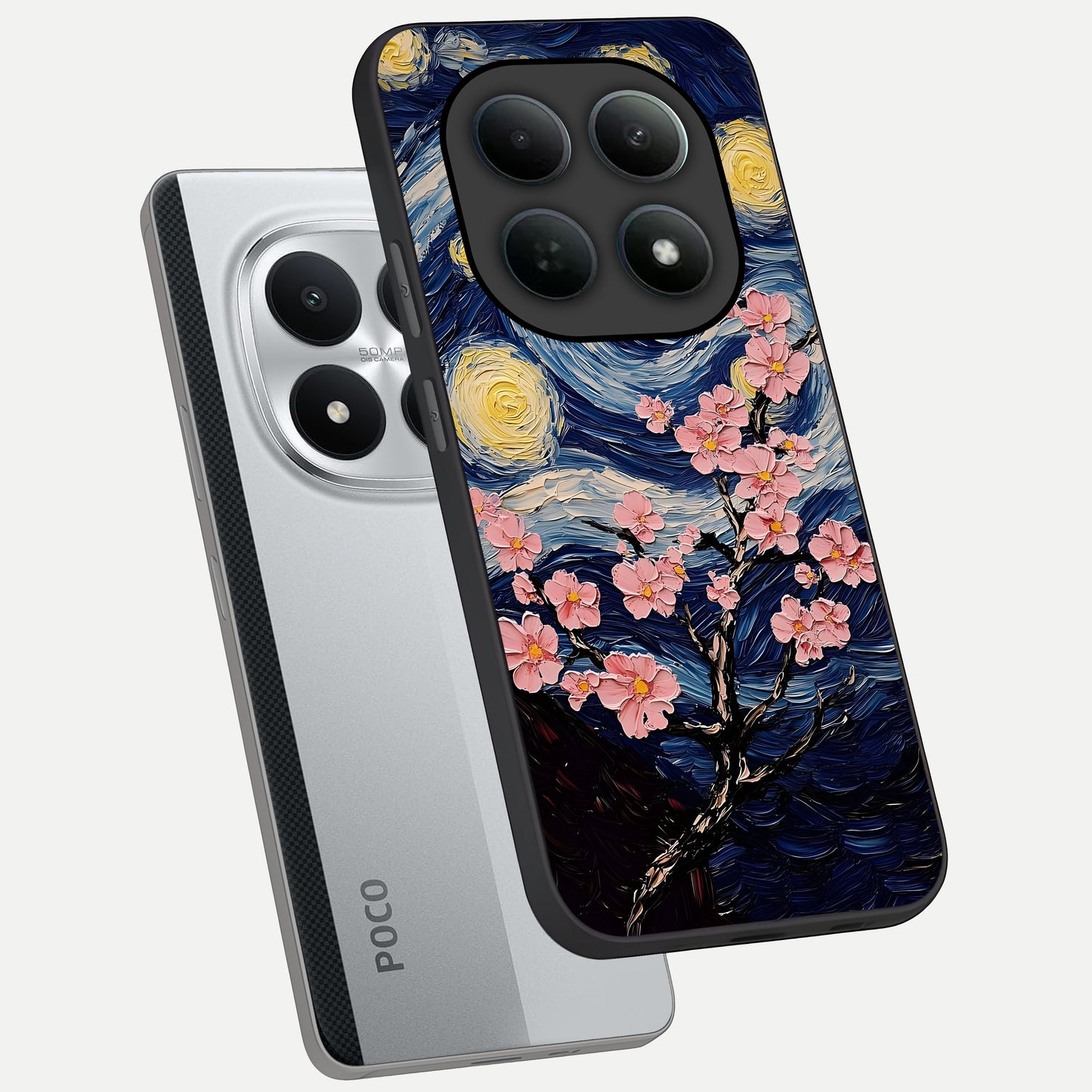  Van Gogh Scenery phone case For Poco M8 Pro showing premium glass back cover with detailed artwork