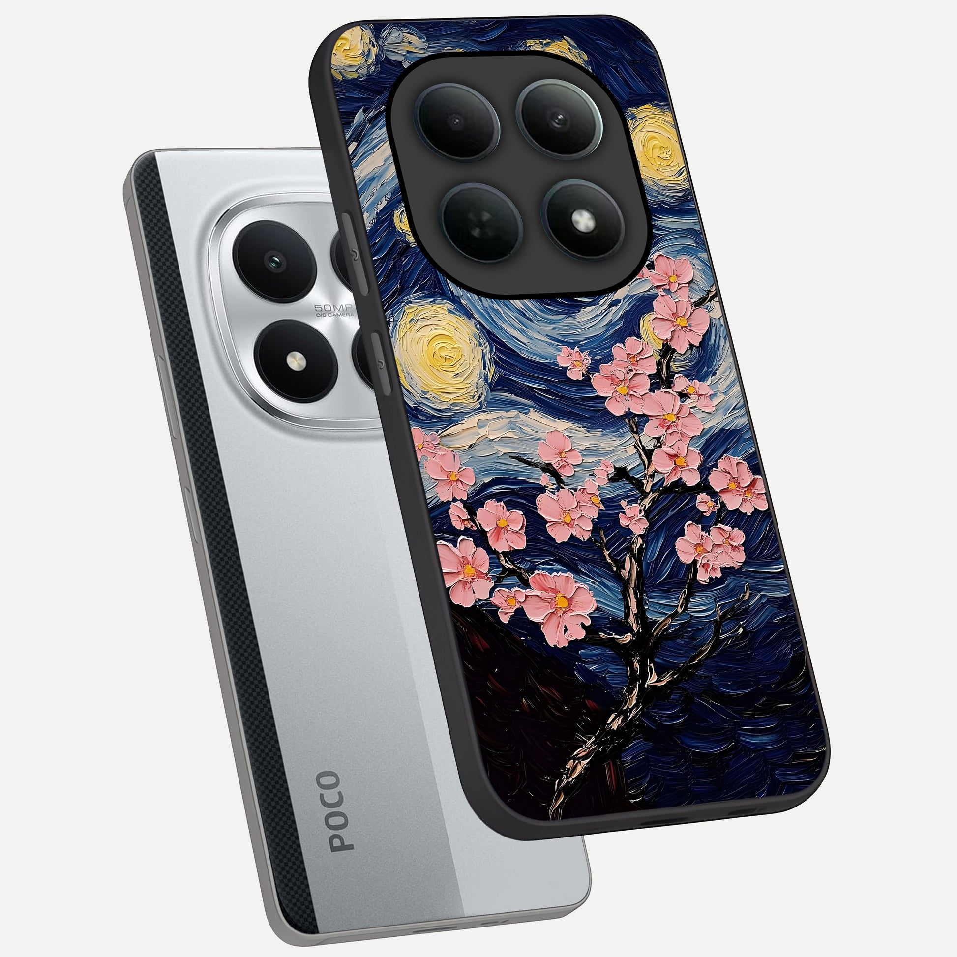  Van Gogh Scenery phone case For Poco M8 Pro showing premium glass back cover with detailed artwork