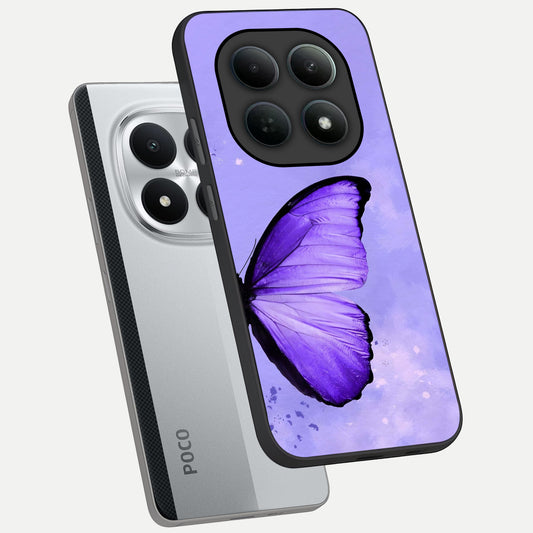  Violet Dream Wing phone case For Poco M8 Pro showing premium glass back cover with detailed artwork