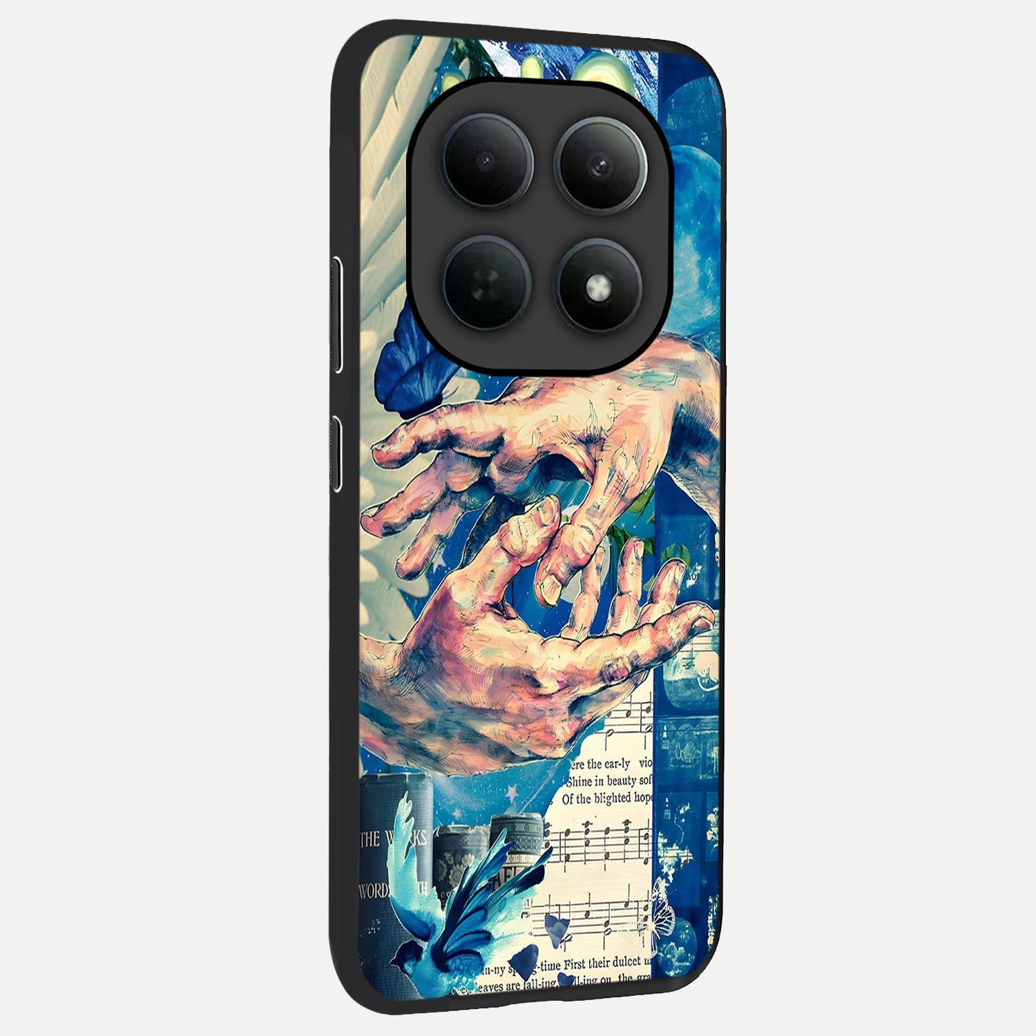  Aesthetic Divider back cover For Poco M8 Pro slim fit glass case with vibrant aesthetic design