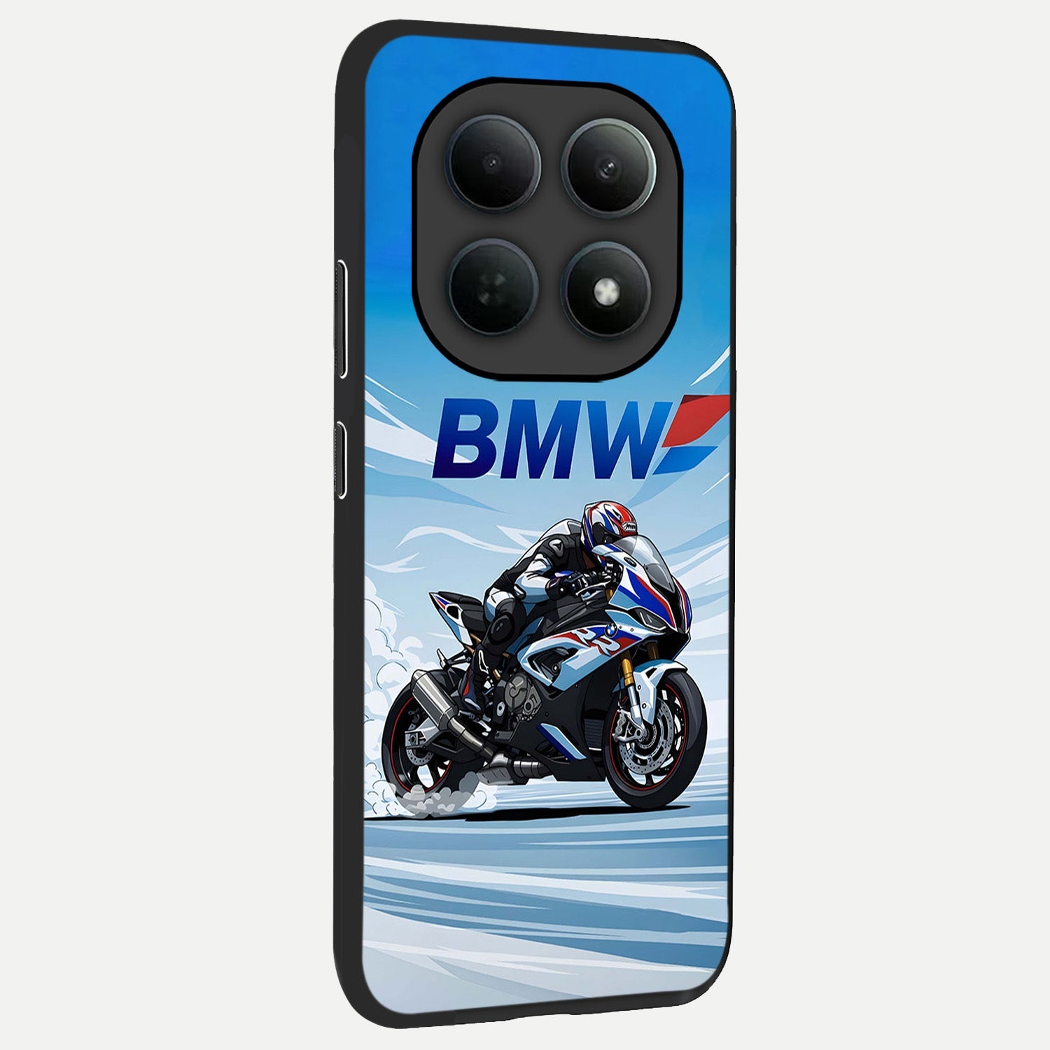  BMW Power Drift back cover For Poco M8 Pro slim fit glass case with vibrant aesthetic design