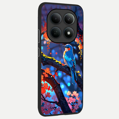  Blooming Water Drift back cover For Poco M8 Pro slim fit glass case with vibrant aesthetic design