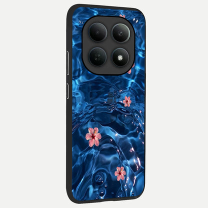  Bloom Thread Art back cover For Poco M8 Pro slim fit glass case with vibrant aesthetic design