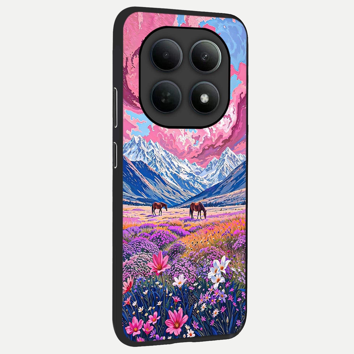  Blossom Valley Dream back cover For Poco M8 Pro slim fit glass case with vibrant aesthetic design