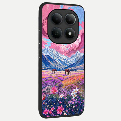  Blossom Valley Dream back cover For Poco M8 Pro slim fit glass case with vibrant aesthetic design
