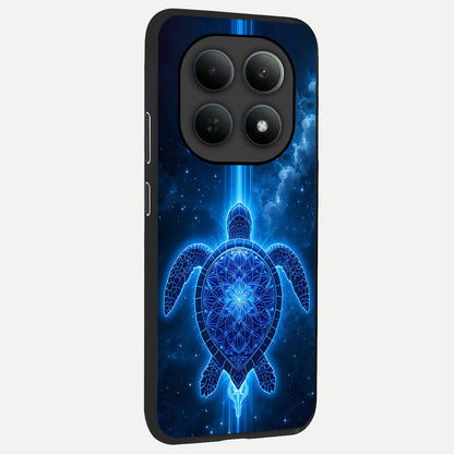  Blue Galaxy Turtle back cover For Poco M8 Pro slim fit glass case with vibrant aesthetic design