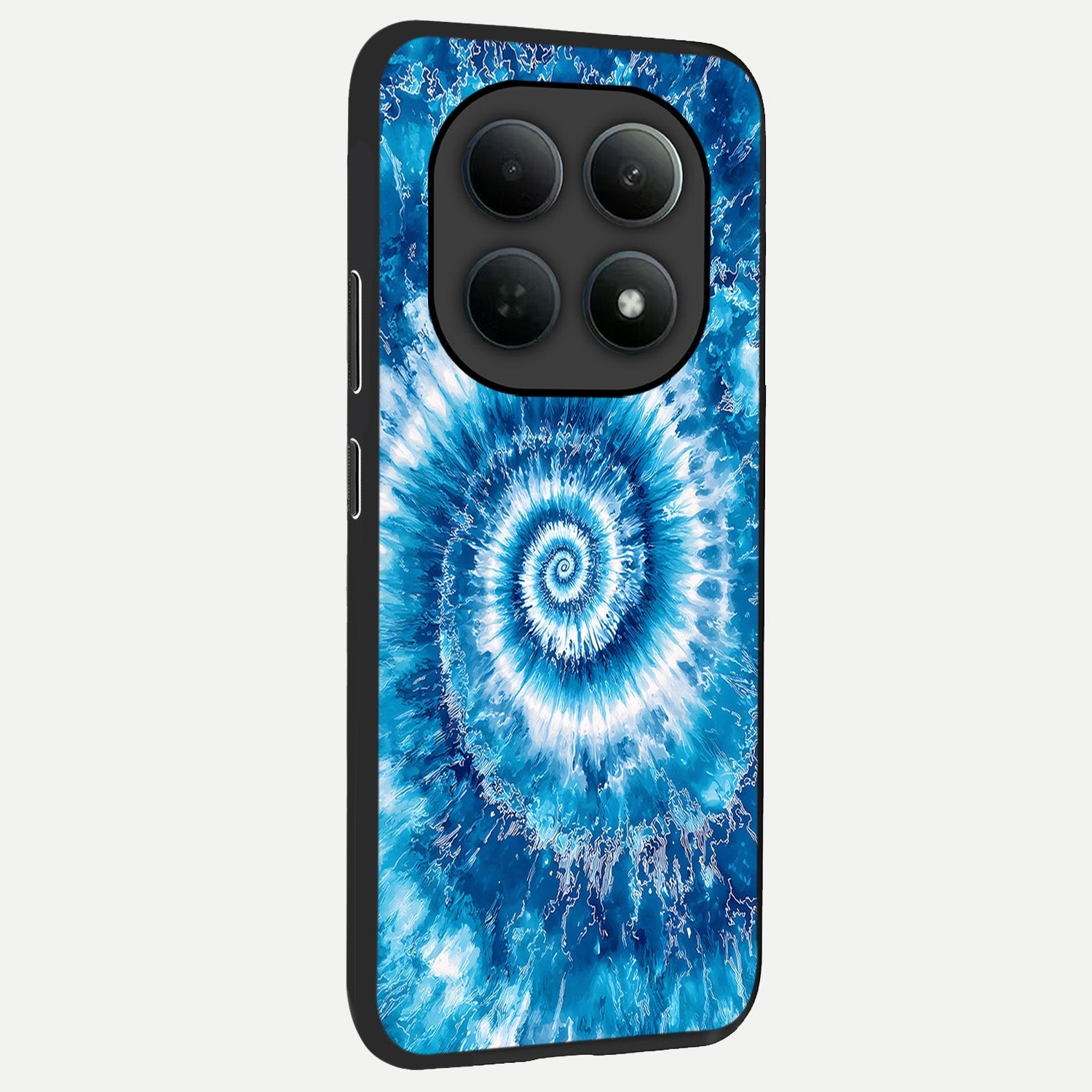  Blue Galaxy Wave back cover For Poco M8 Pro slim fit glass case with vibrant aesthetic design