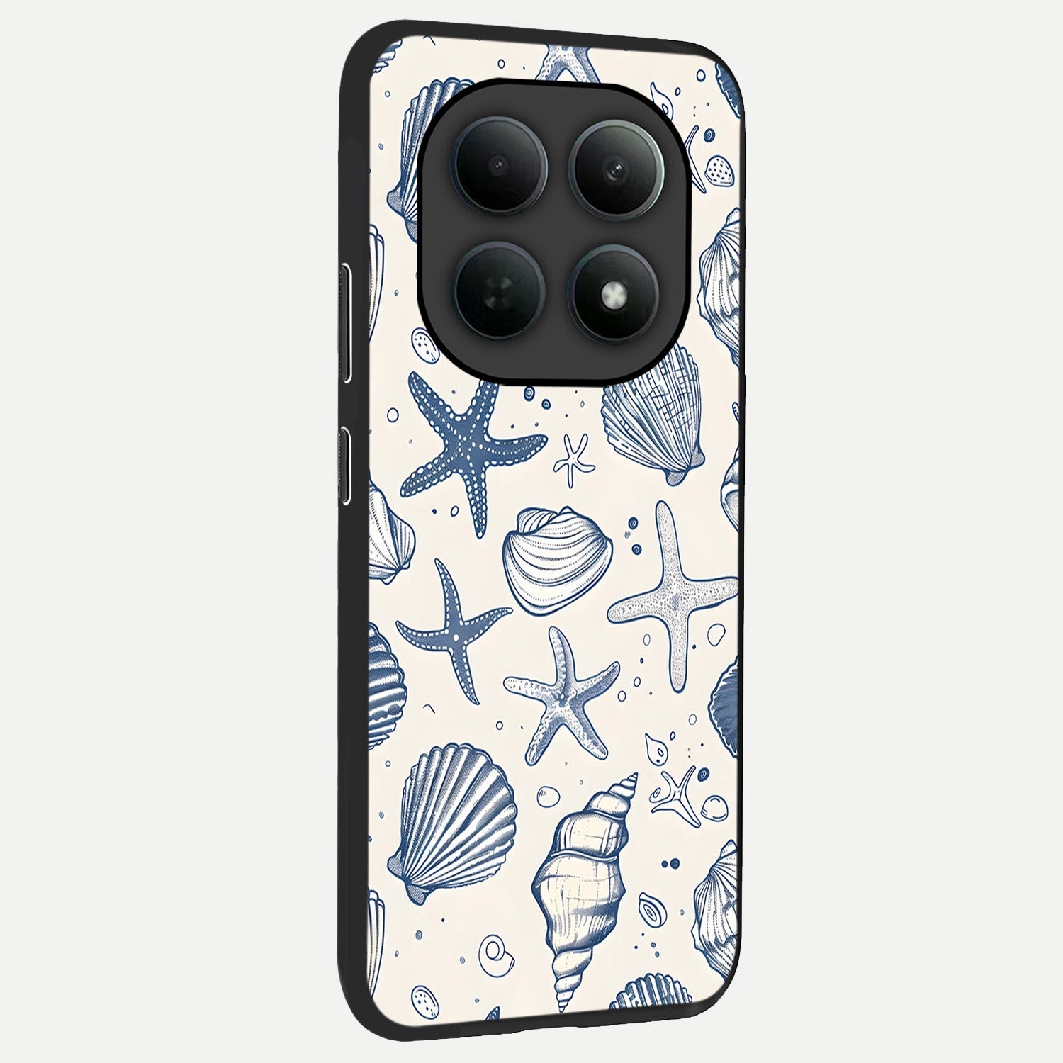  Blue Ocean Outline back cover For Poco M8 Pro slim fit glass case with vibrant aesthetic design