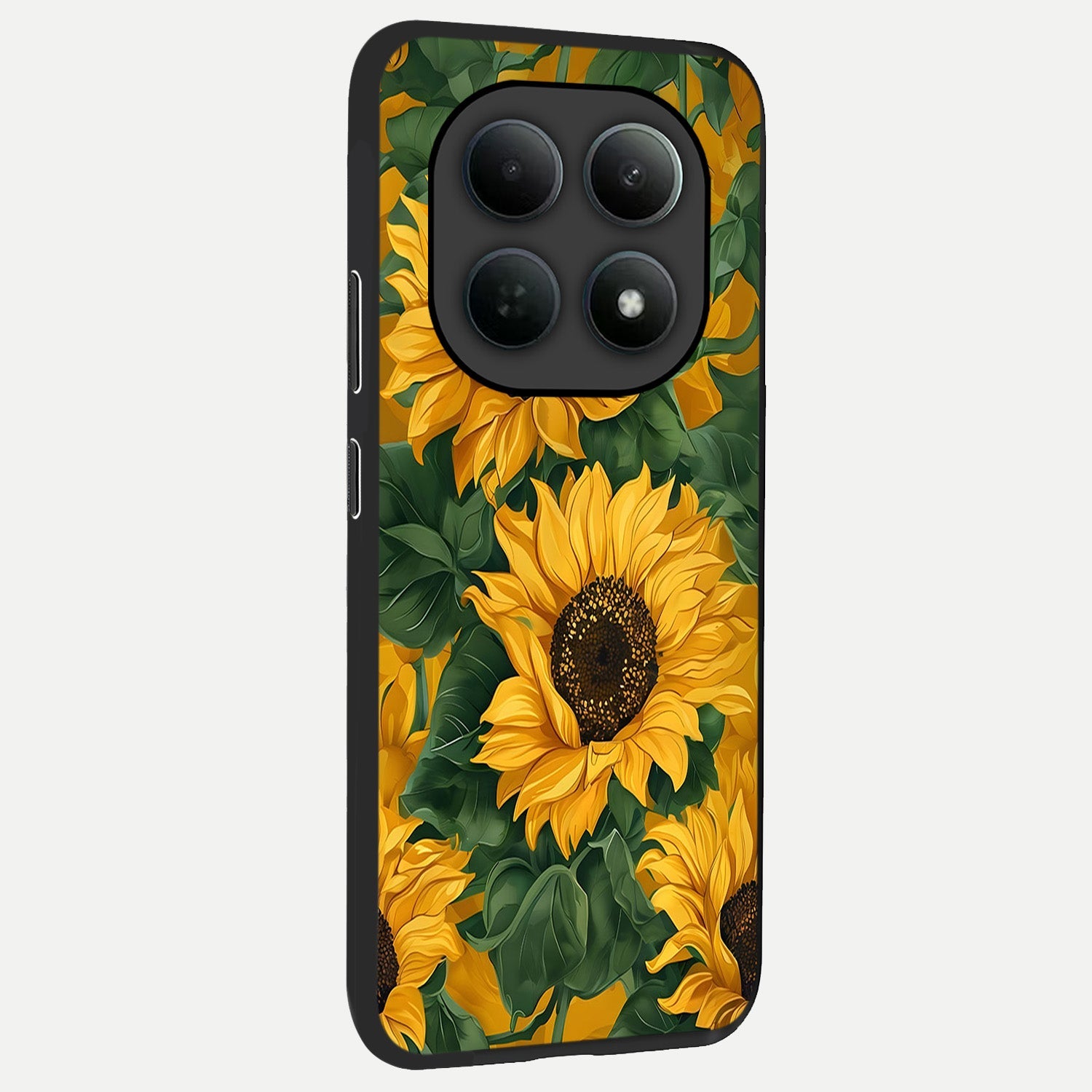  Bright Sunflower Bloom back cover For Poco M8 Pro slim fit glass case with vibrant aesthetic design