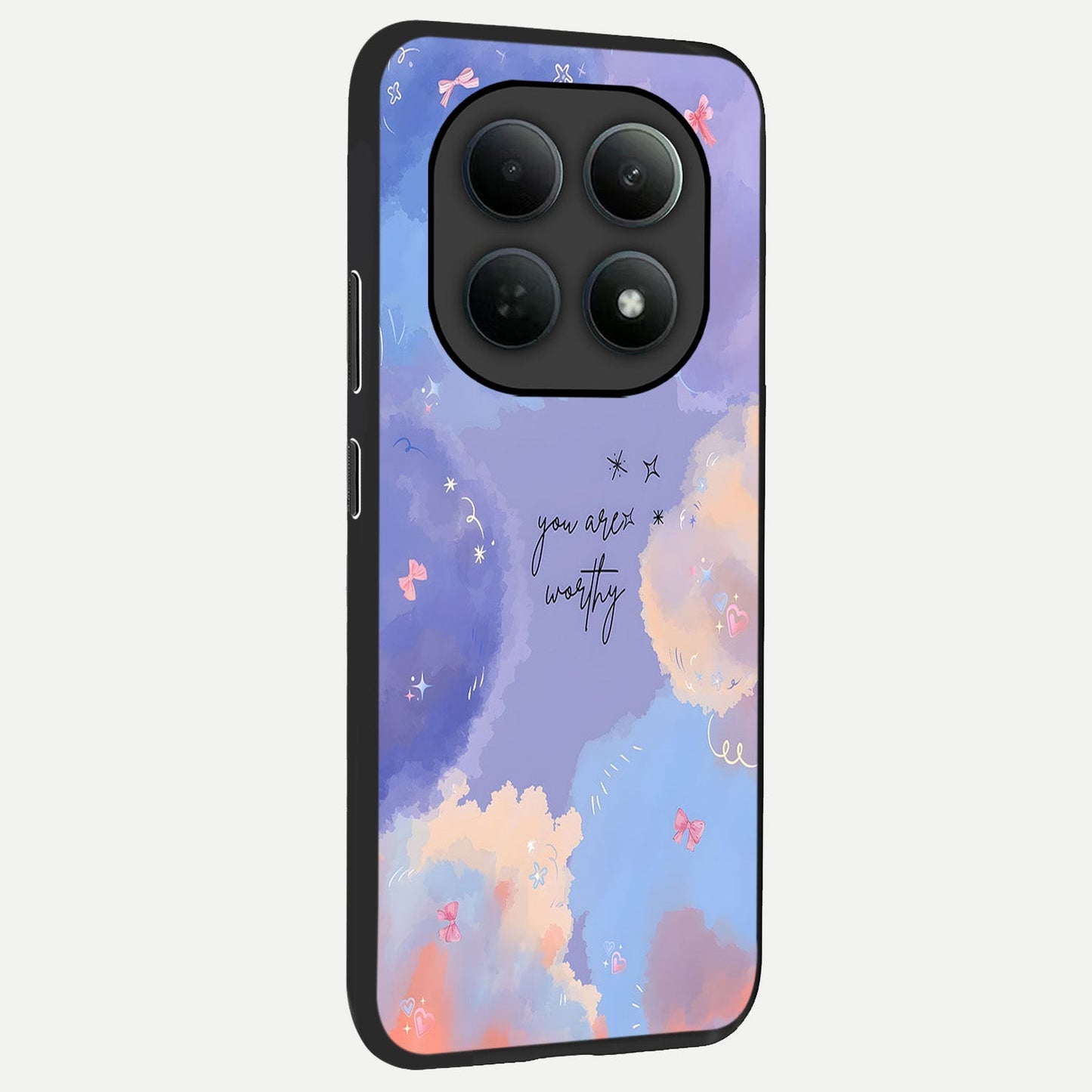  Celestial Cloud Magic back cover For Poco M8 Pro slim fit glass case with vibrant aesthetic design