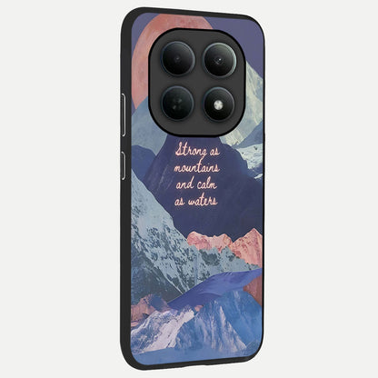 Celestial Mountain Calm back cover For Poco M8 Pro slim fit glass case with vibrant aesthetic design