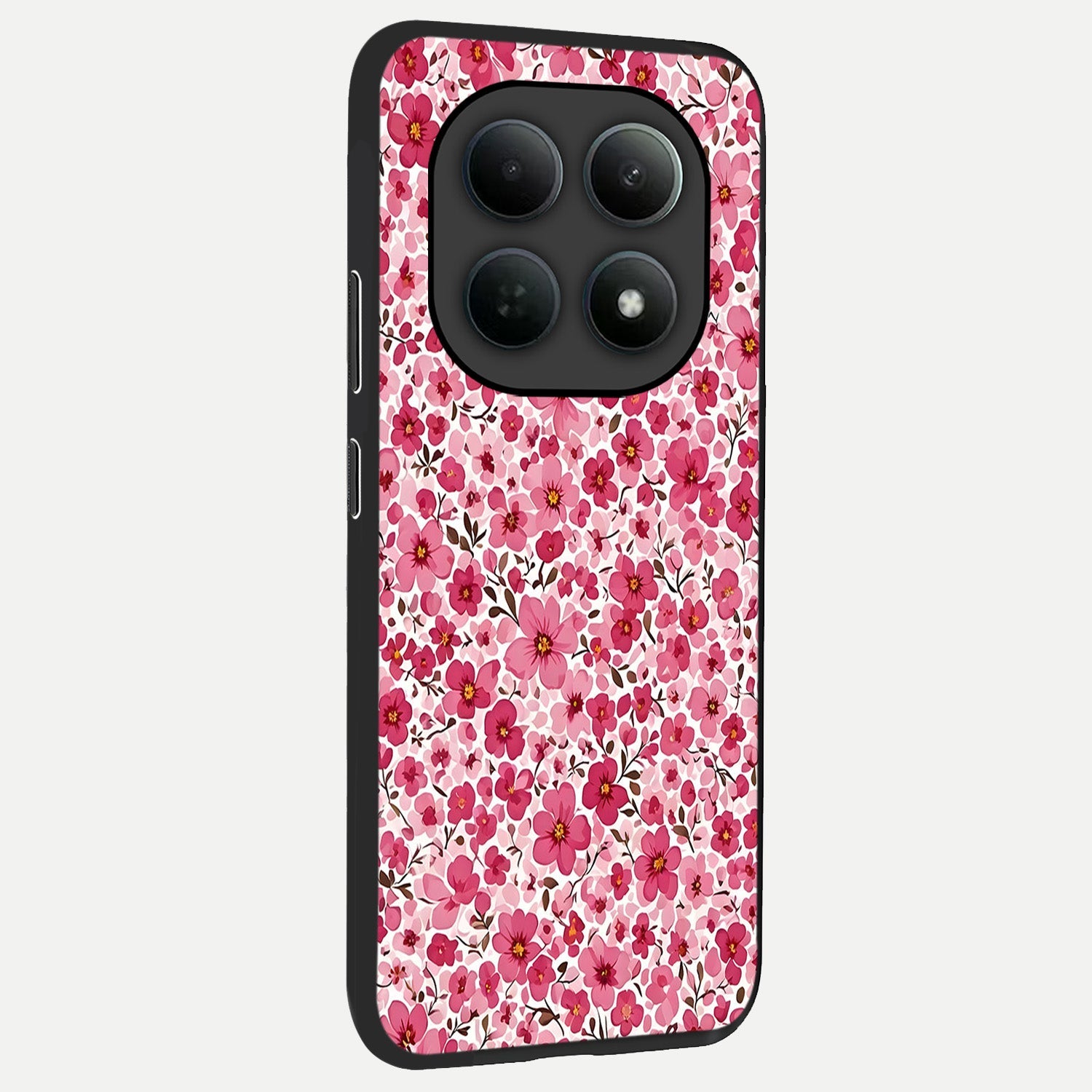  Cherry Blossom Charm back cover For Poco M8 Pro slim fit glass case with vibrant aesthetic design