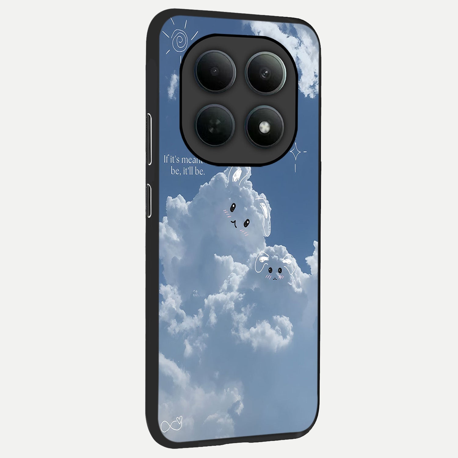  Cloud Bunny Dreams back cover For Poco M8 Pro slim fit glass case with vibrant aesthetic design