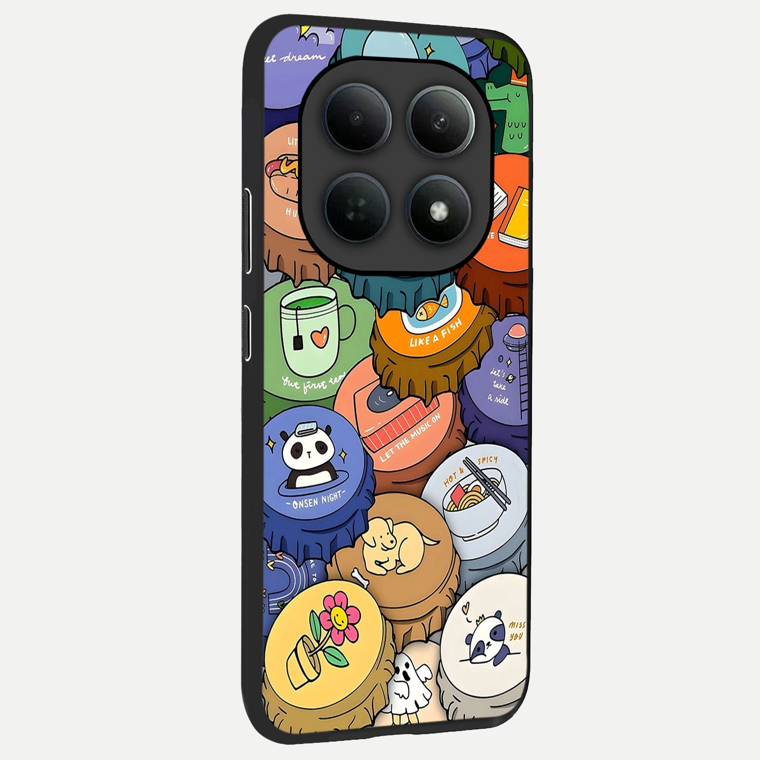  Coins Patterns back cover For Poco M8 Pro slim fit glass case with vibrant aesthetic design