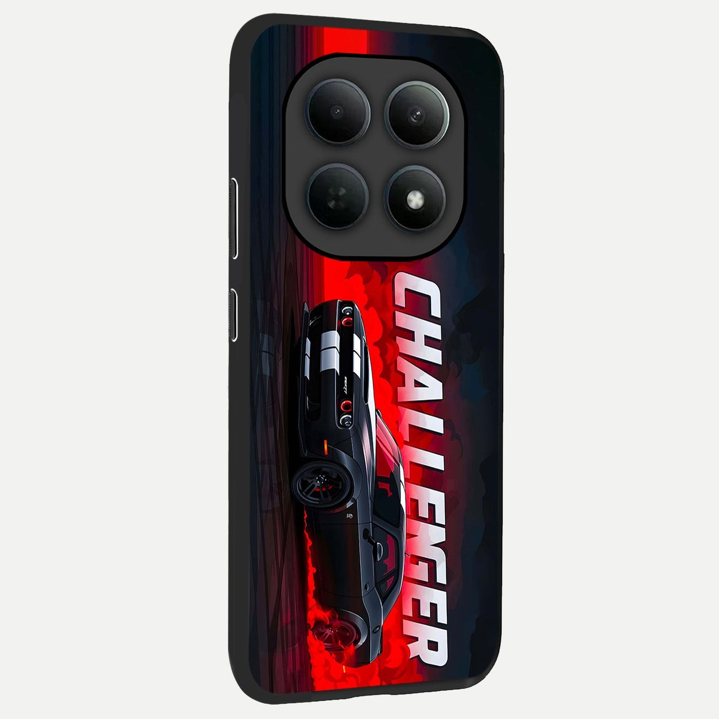  Crimson Challenger Fury back cover For Poco M8 Pro slim fit glass case with vibrant aesthetic design