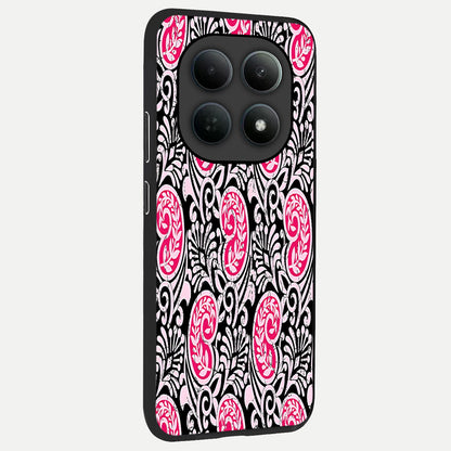  Crimson Paisley Charm back cover For Poco M8 Pro slim fit glass case with vibrant aesthetic design