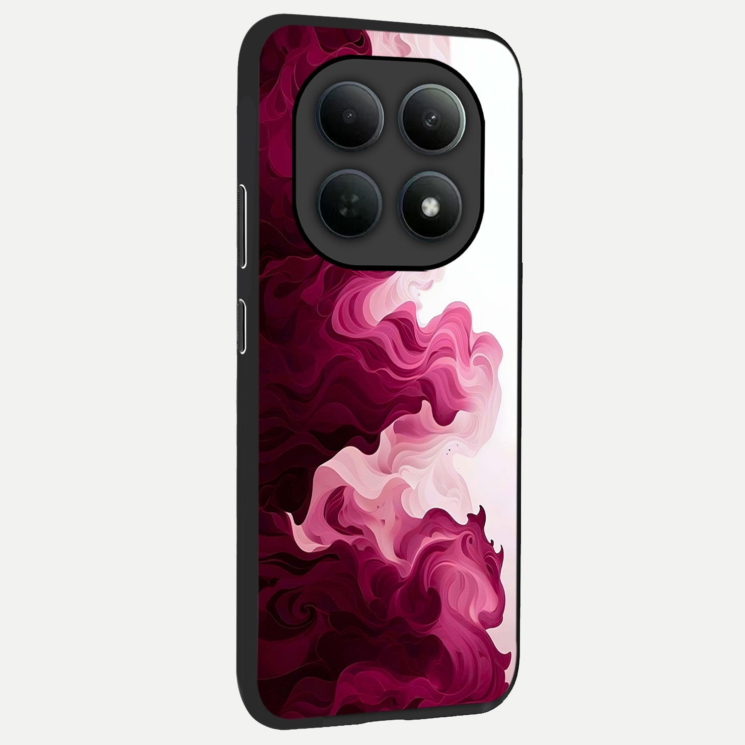  Crimson Wave Flow back cover For Poco M8 Pro slim fit glass case with vibrant aesthetic design