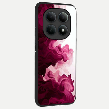  Crimson Wave Flow back cover For Poco M8 Pro slim fit glass case with vibrant aesthetic design